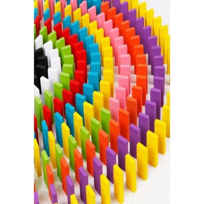 120 Pieces Of Rainbow Dominoes Wooden Blocks