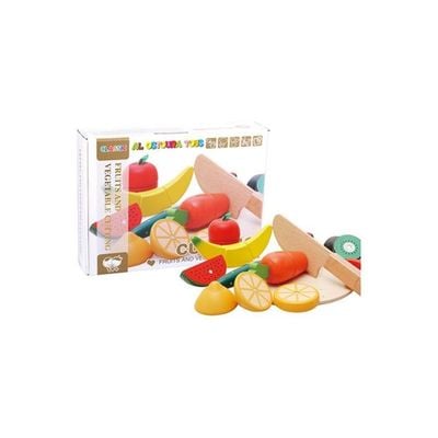 14-Piece Compact Lightweight Durable Fruit And Vegetable Cutting Toy Play Set 20.5x20.8x7centimeter