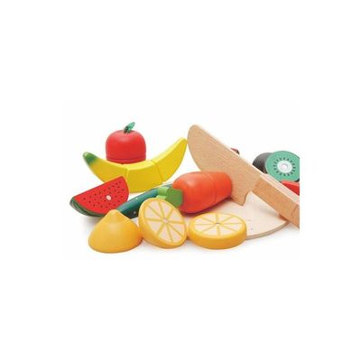 14-Piece Compact Lightweight Durable Fruit And Vegetable Cutting Toy Play Set 20.5x20.8x7centimeter