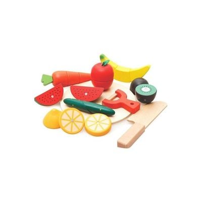 14-Piece Compact Lightweight Durable Fruit And Vegetable Cutting Toy Play Set 20.5x20.8x7centimeter