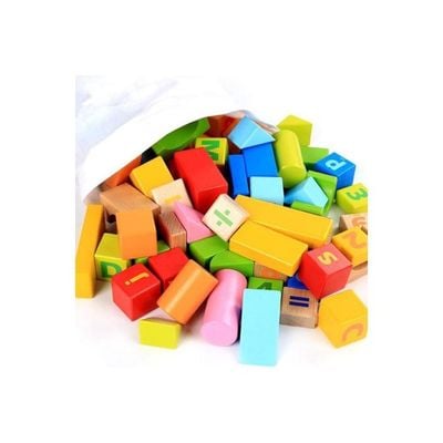 96-Piece Alphabet Wooden Blocks Set