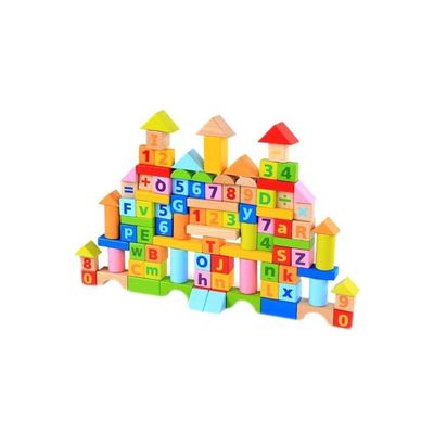 96-Piece Alphabet Wooden Blocks Set