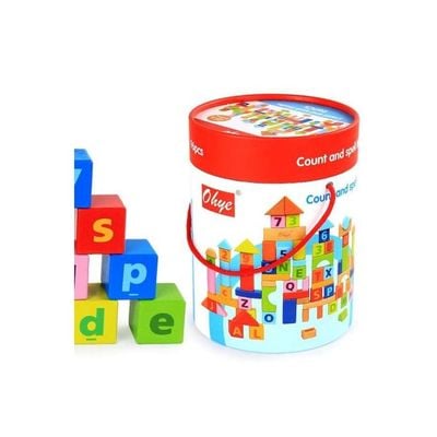 96-Piece Alphabet Wooden Blocks Set