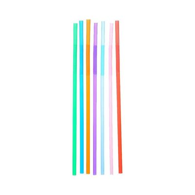 100-Piece Disposable Plastic Drinking Flexible Straw Multicolour 26.00cm