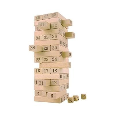 48-Piece Timber Tower Wooden Block Stacking Game