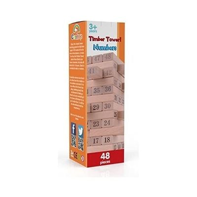 48-Piece Timber Tower Wooden Block Stacking Game