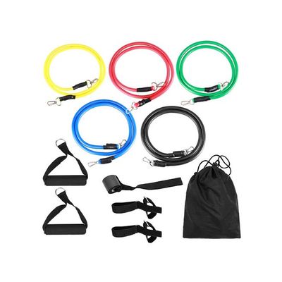 11-Piece Resistance Exercise Band Set With Bag 25 x 6cm
