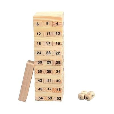 54-Piece Wooden Jenga Game Set 3+ Years