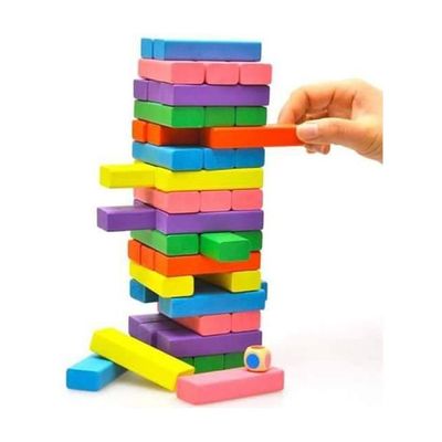 48-Piece Folds High Wood Toy Set Multicolored For Upto 6+ Years Durable And Sturdy