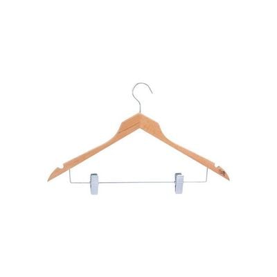 Veil Wooden Hanger With Clips Beige