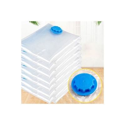 Vacuum Sealed Clothes Bag Clear/Blue