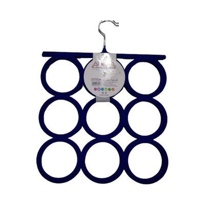 2-Piece Flocking Scarf Rack Hangers Blue 5cm