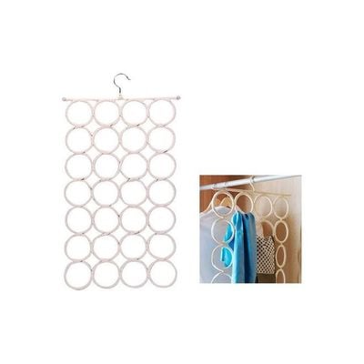 28 Loop Scarf Hanger Holder Closet Door Organizer Tie Belt Rack White