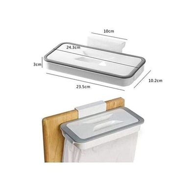 Hanging Garbage Can Holder White/Grey 24.3x10.2x3cm