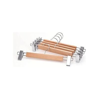 4Pcs High-Grade Synthetic Wooden Pants Rack Large Configuration Wood Pants Pants Slip Hanger Beige