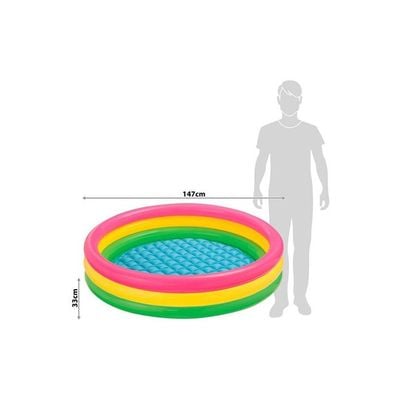 Triple Ring Inflatable Foldable Portable Lightweight Swimming Pool 