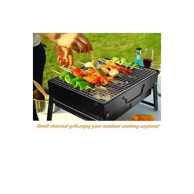 Portable BBQ Charcoal Grill Black 36A—29A—6.8cm