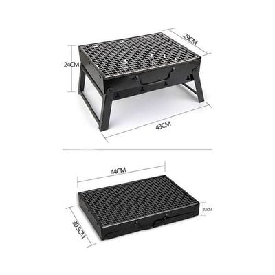 Portable BBQ Charcoal Grill Black 36A—29A—6.8cm