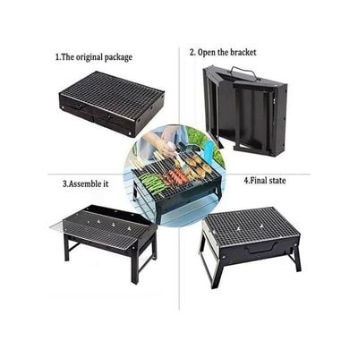 Portable BBQ Charcoal Grill Black 36A—29A—6.8cm