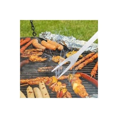 5-Piece Stainless Steel BBQ Grill Tool Set With Storage Case Silver/Black