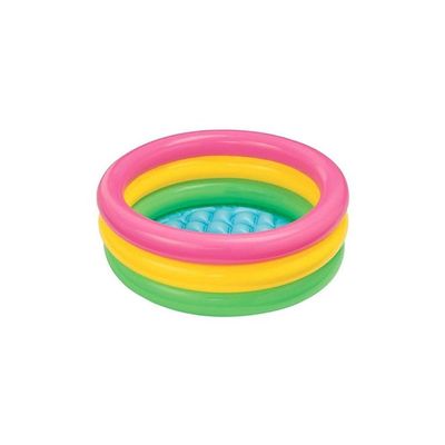 3 Ring Rainbow Portable Inflatable Lightweight Compact Circular Swimming Pool 61x22cm