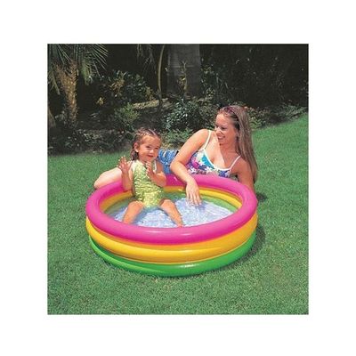 3 Ring Rainbow Portable Inflatable Lightweight Compact Circular Swimming Pool 61x22cm