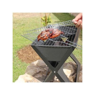 Steel BBQ Grill Black/Brown 36 x 25centimeter