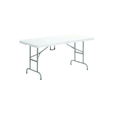 Portable Plastic Folding Table White/Grey 120x60x75centimeter