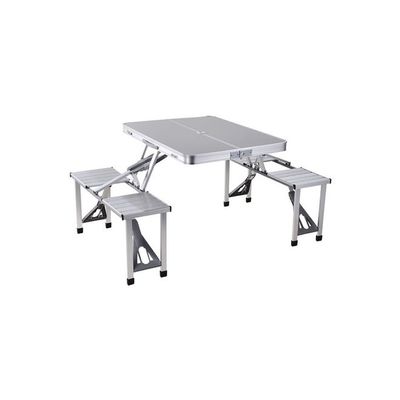 4-Seat Outdoor Portable Picnic Table Silver 4-Seat Outdoor Portable Picnic Table Silver