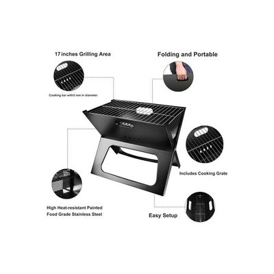 Foldable Charcoal Grill Black