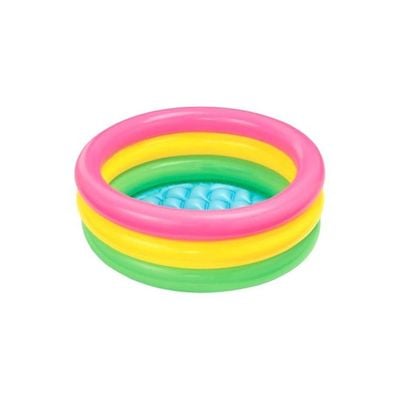 3 Ring Rainbow Portable Inflatable Lightweight Compact Circular Swimming Pool 61x22x24cm