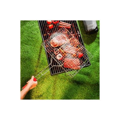 Foldable Portable Stainless Steel Barbecue Grill Indoor And Outoor Silver 30x40x58cm