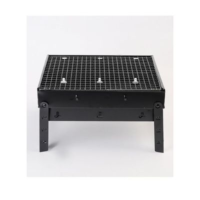 Portable And Foldable Charcoal Grill For Outdoor Barbecues Black