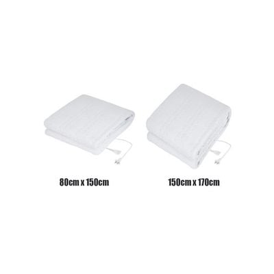 Electric Heated Blanket Cotton White 80x150cm