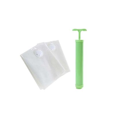 2-Piece Vaccum Compressed Bag With Air Pump Multicolor 40x50centimeter