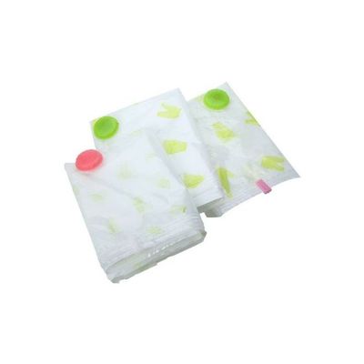 5-Piece Vacuum Storage Bag Green/Pink/Clear 80x110cm