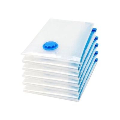 6-Piece Vacuum Storage Bag Set Clear 70x50cm