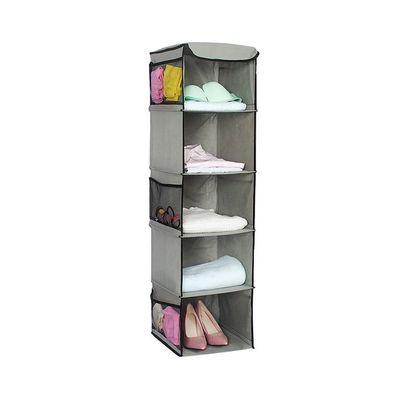 5-Shelf Hanging Closet Organizer Grey