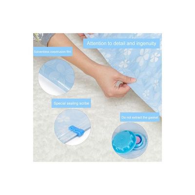 Vacuum Storage Bag Reusable Hand Pump Compressed Clothes Blanket Quilt Organizer Blue 20x10x20cm