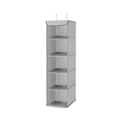 5-Section Hanging Closet Organizer Grey 88.9x27.3x25.4cm