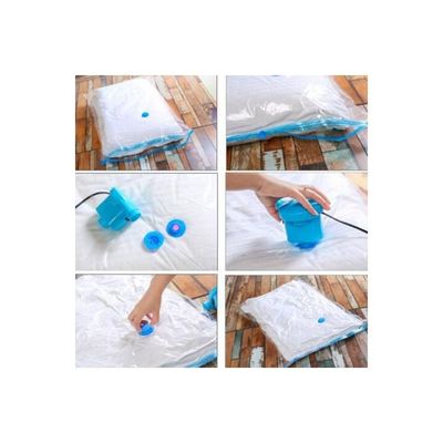 Space Saver Foldable Vacuum Seal Compressed Organizer Bag Transparent 60*50*1centimeter