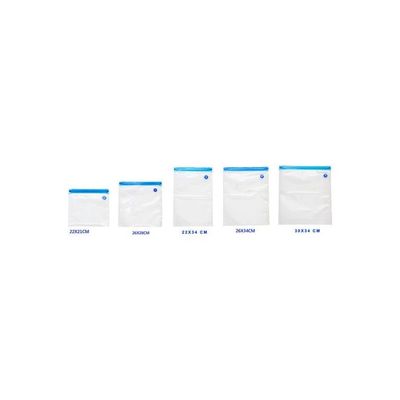 5-Piece Vacuum Storage Bags Set Clear/Blue 22x21, 26x28, 22x34, 26x34, 30x34cm