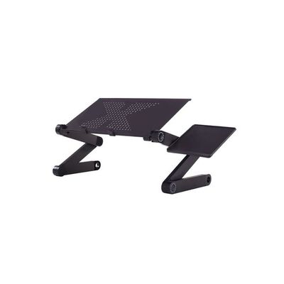 Metal Adjustable Laptop Desk With Mouse Board Black