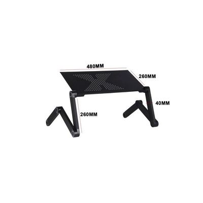 Metal Adjustable Laptop Desk With Mouse Board Black