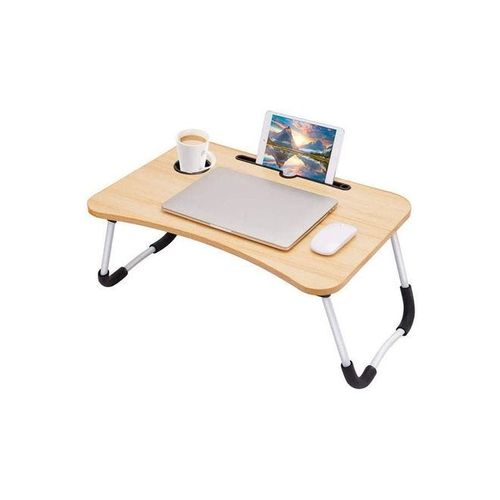 Folding Bed Laptop Table Brown/White 60x40cm