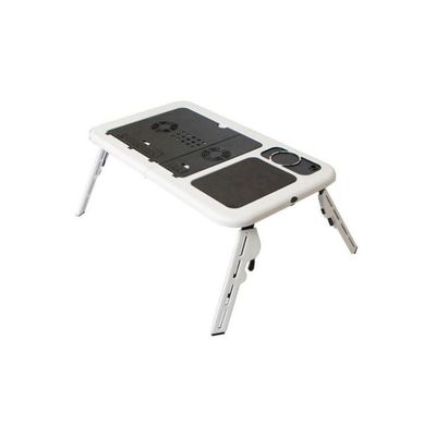 Portable Laptop Table With Cooling Fan Black/White