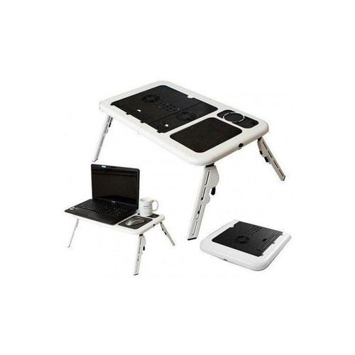 Portable Laptop Table With Cooling Fan Black/White