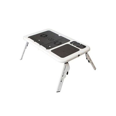 Foldable Laptop Stand With 2 Cooling Fan Table White/Black