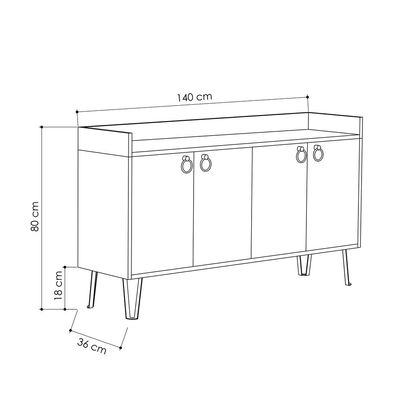 Mourah Dea Console - White/Light Mocha - 2 Years Warranty