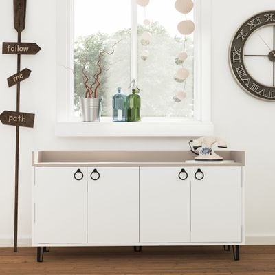 Mourah Dea Console - White/Light Mocha - 2 Years Warranty